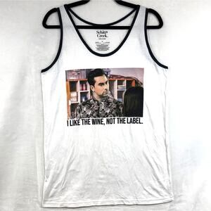 NWT Schitts Creek M David Rose TV Show Funny Humor White Tank‎ Top Pride Summer